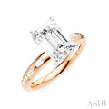 Emerald Shape Semi-Mount Diamond Engagement Ring
