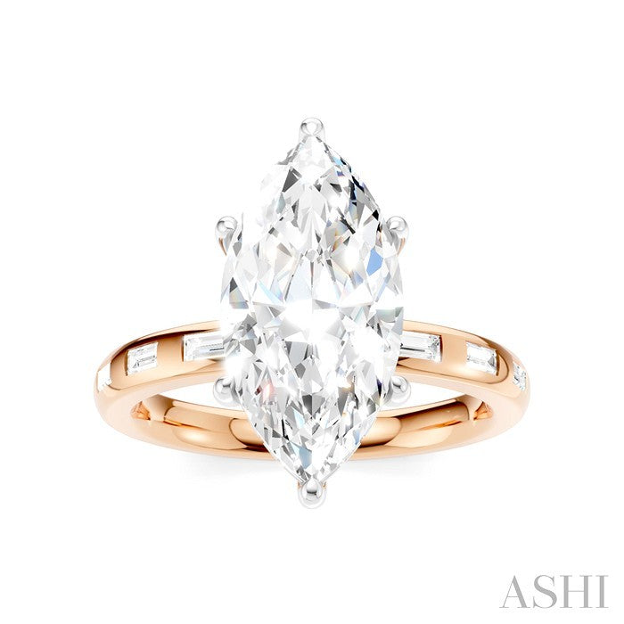 Marquise Shape Semi-Mount Diamond Engagement Ring