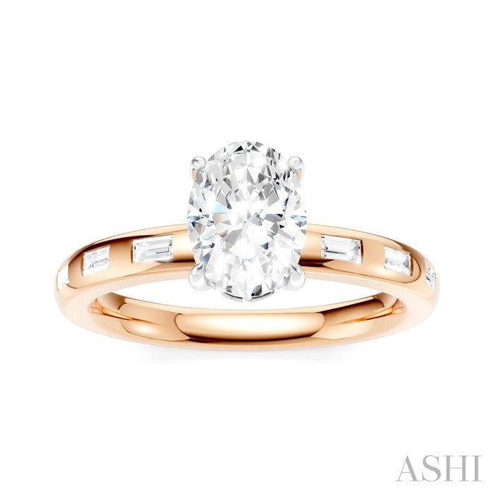 Oval Shape Semi-Mount Diamond Engagement Ring