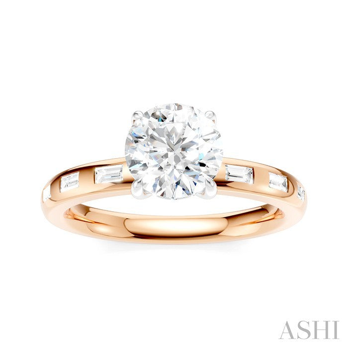 Round Shape Semi-Mount Diamond Engagement Ring