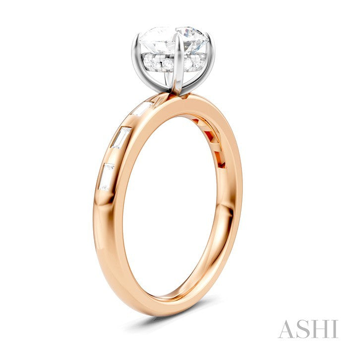 Round Shape Semi-Mount Diamond Engagement Ring