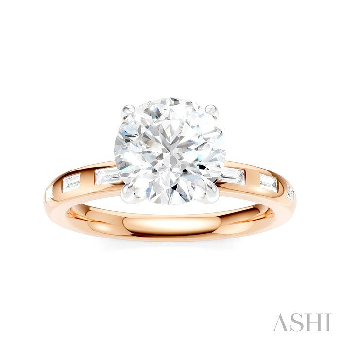 Round Shape Semi-Mount Diamond Engagement Ring