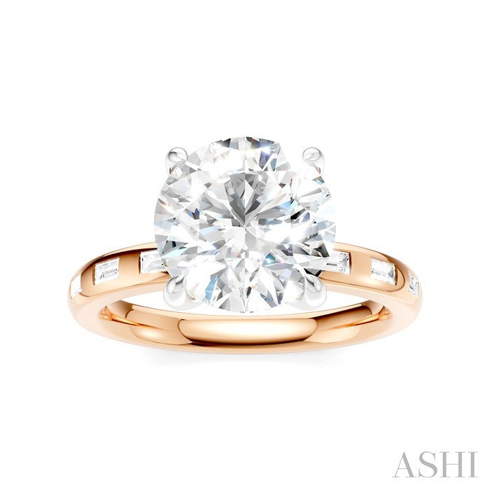 Round Shape Semi-Mount Diamond Engagement Ring