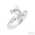 Emerald Shape Semi-Mount Diamond Engagement Ring