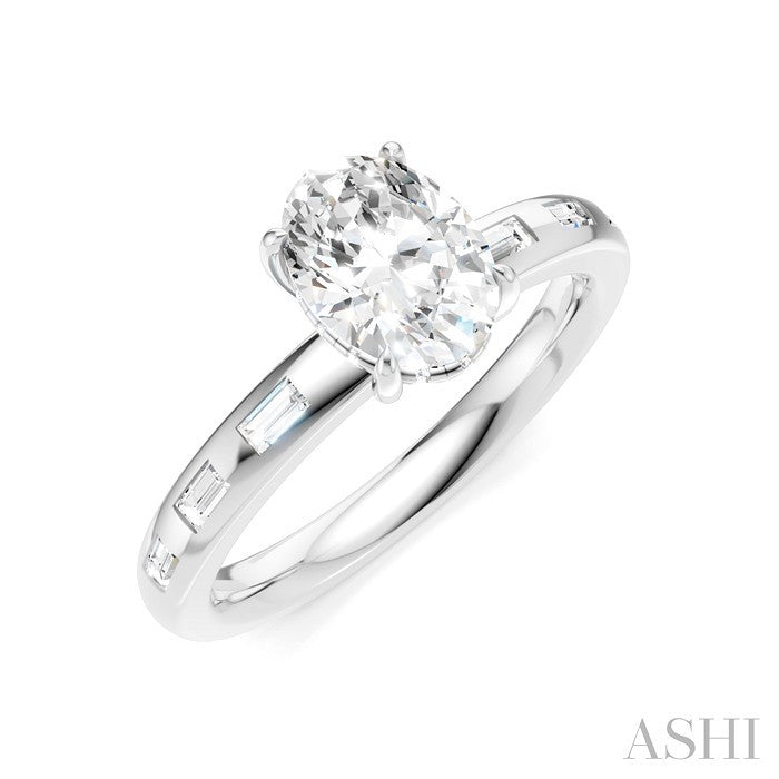 Oval Shape Semi-Mount Diamond Engagement Ring