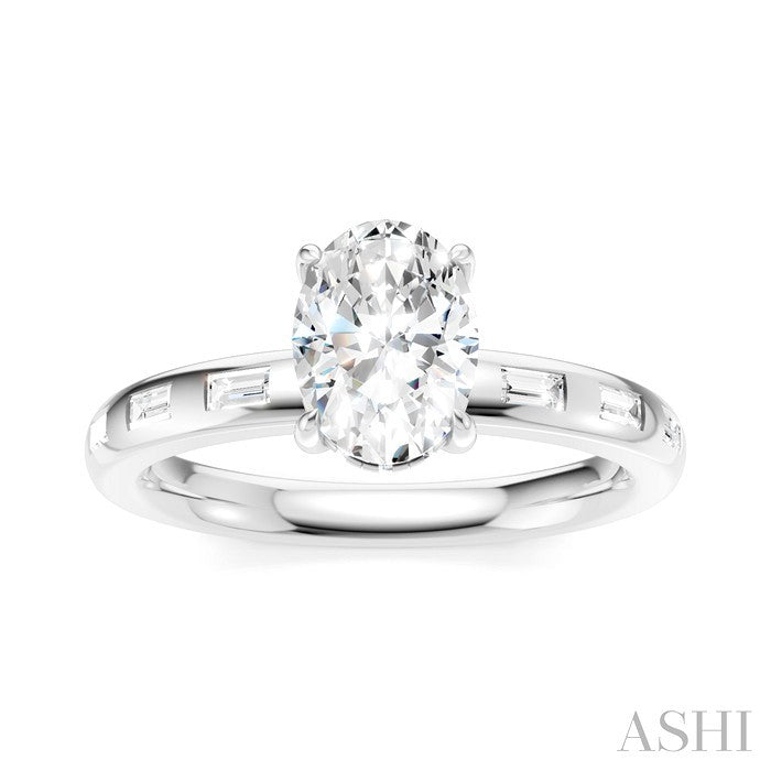 Oval Shape Semi-Mount Diamond Engagement Ring