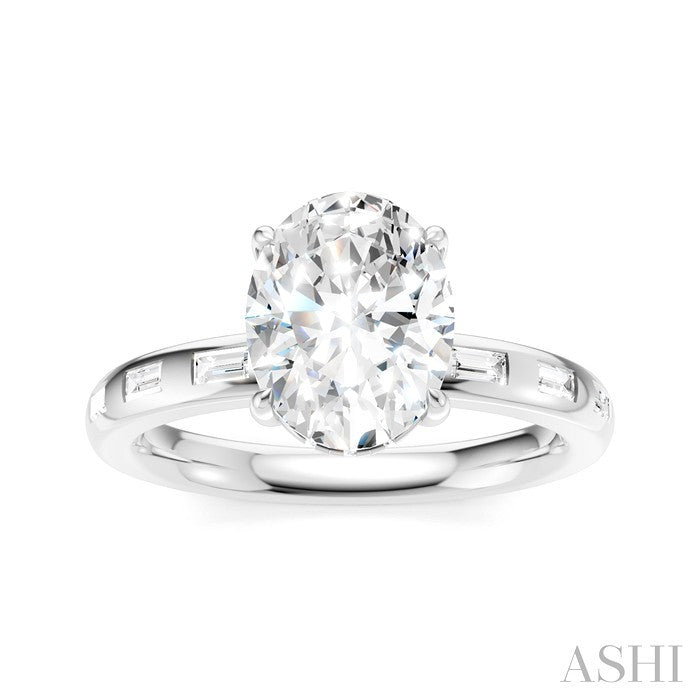 Oval Shape Semi-Mount Diamond Engagement Ring