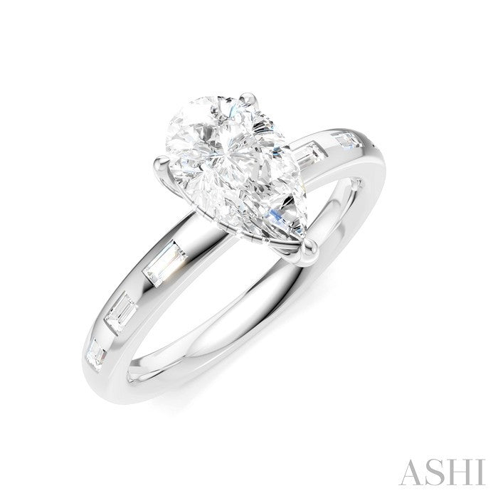 Pear Shape Semi-Mount Diamond Engagement Ring
