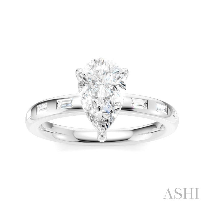 Pear Shape Semi-Mount Diamond Engagement Ring