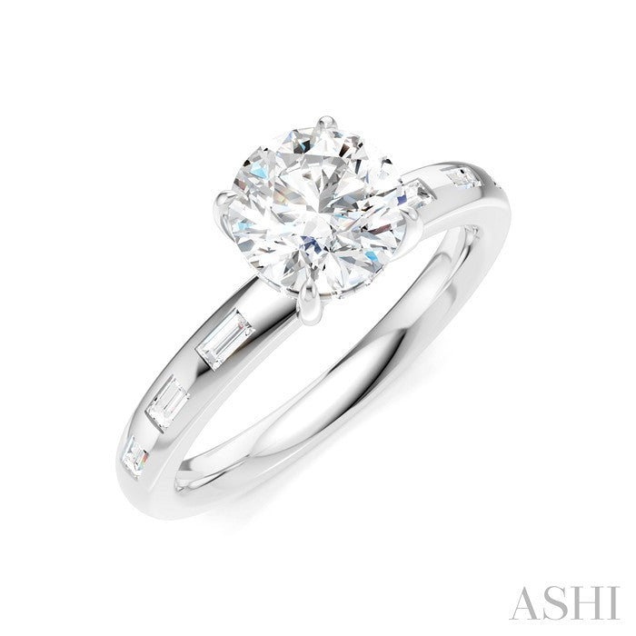 Round Shape Semi-Mount Diamond Engagement Ring