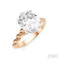 Oval Shape Semi-Mount Diamond Engagement Ring
