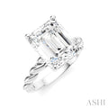 Emerald Shape Semi-Mount Diamond Engagement Ring
