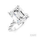Emerald Shape Semi-Mount Diamond Engagement Ring