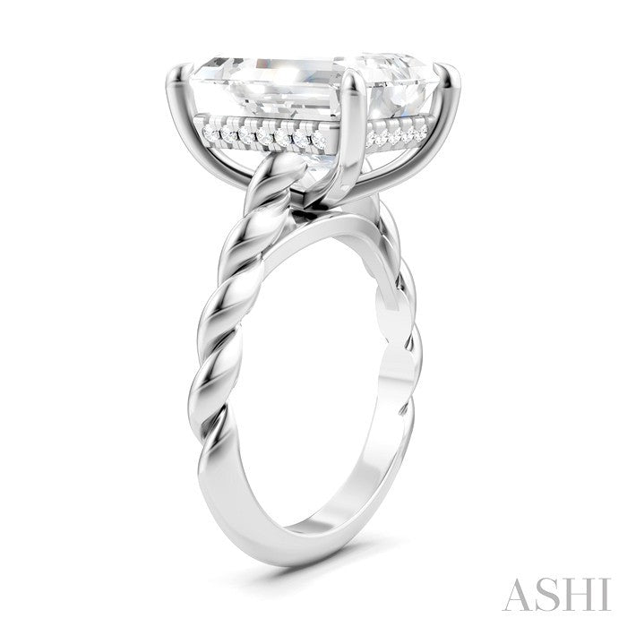 Emerald Shape Semi-Mount Diamond Engagement Ring