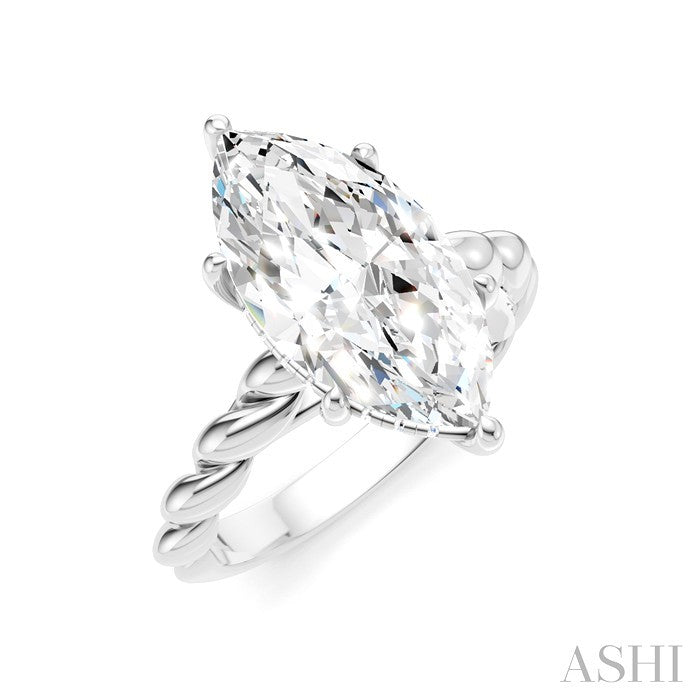 Marquise Shape Semi-Mount Diamond Engagement Ring