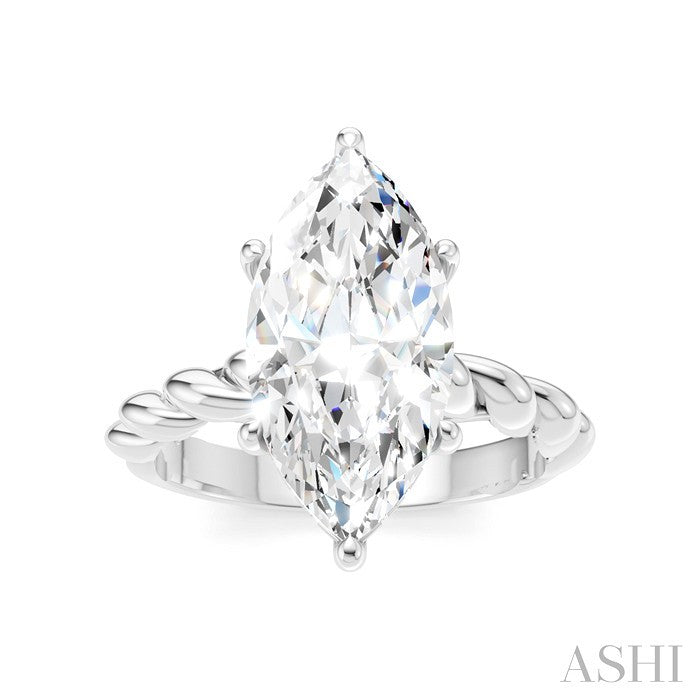 Marquise Shape Semi-Mount Diamond Engagement Ring
