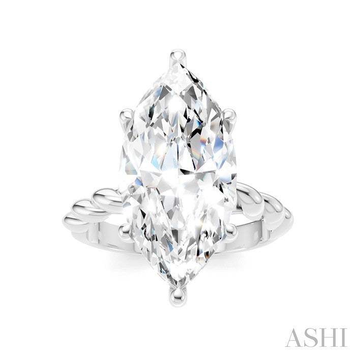 Marquise Shape Semi-Mount Diamond Engagement Ring