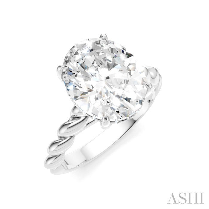 Oval Shape Semi-Mount Diamond Engagement Ring