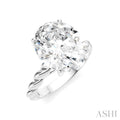 Oval Shape Semi-Mount Diamond Engagement Ring