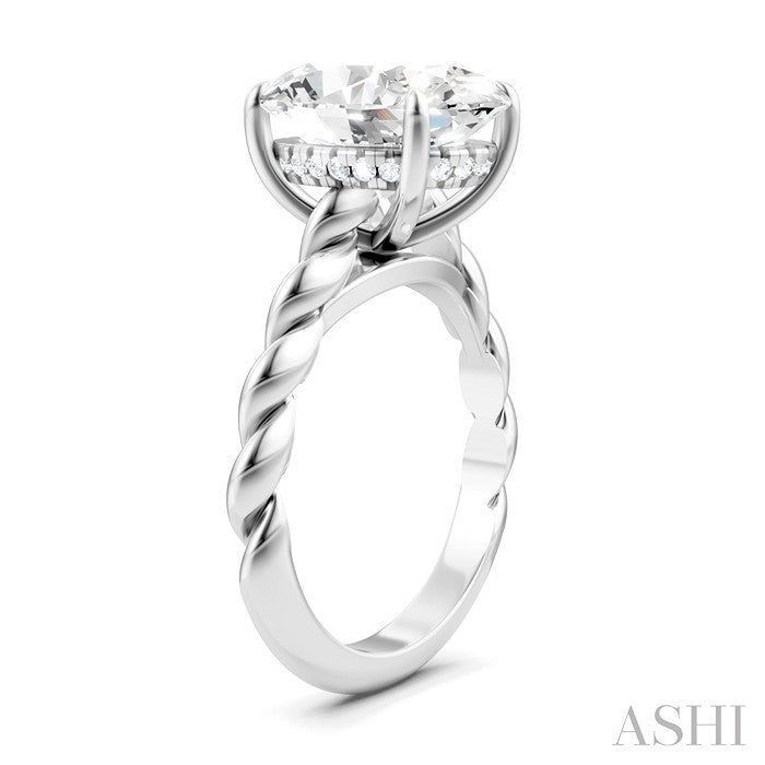 Oval Shape Semi-Mount Diamond Engagement Ring