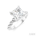 Princess Shape Semi-Mount Diamond Engagement Ring