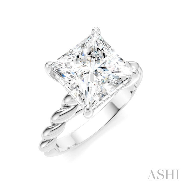 Princess Shape Semi-Mount Diamond Engagement Ring
