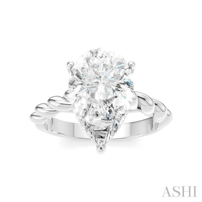 Pear Shape Semi-Mount Diamond Engagement Ring