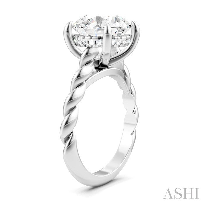 Round Shape Semi-Mount Diamond Engagement Ring