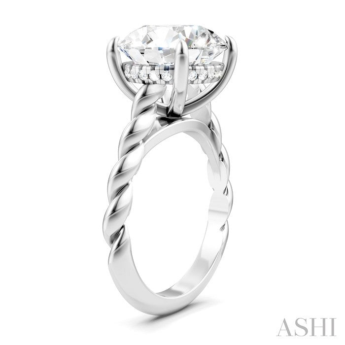 Round Shape Semi-Mount Diamond Engagement Ring