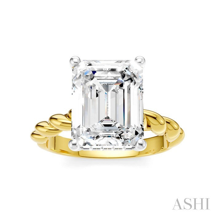 Emerald Shape Semi-Mount Diamond Engagement Ring