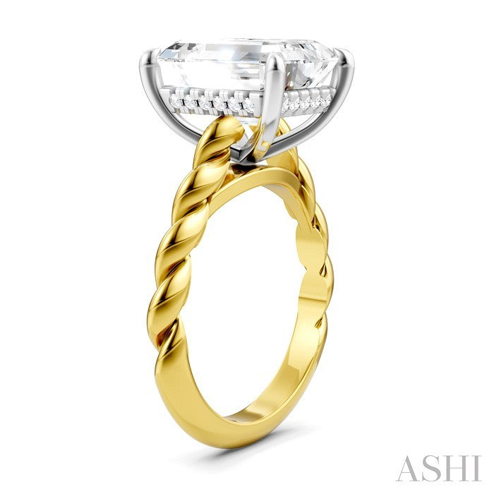 Emerald Shape Semi-Mount Diamond Engagement Ring