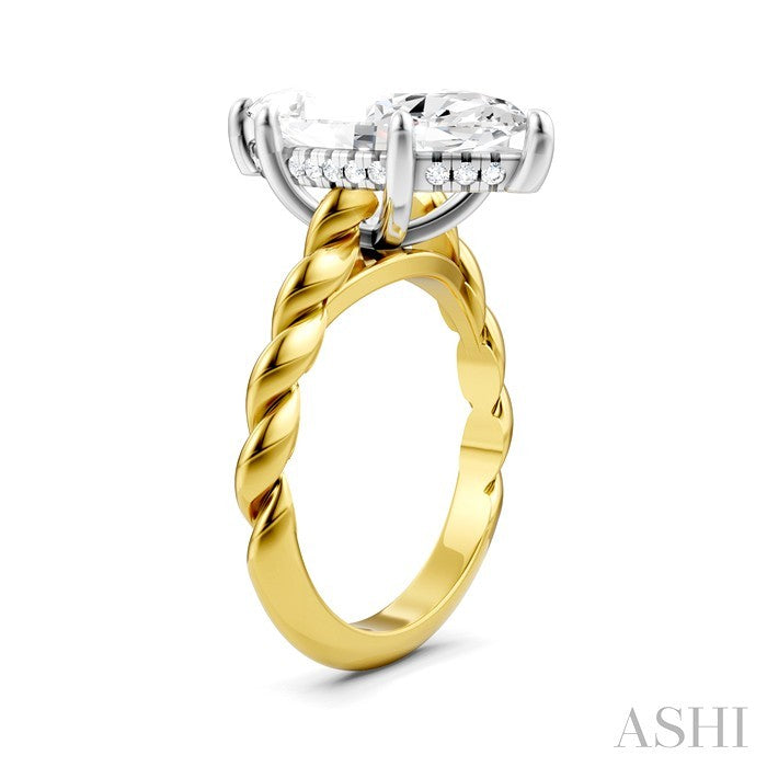 Marquise Shape Semi-Mount Diamond Engagement Ring