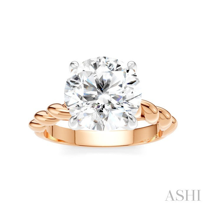 Round Shape Semi-Mount Diamond Engagement Ring
