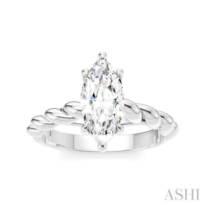 Marquise Shape Semi-Mount Diamond Engagement Ring