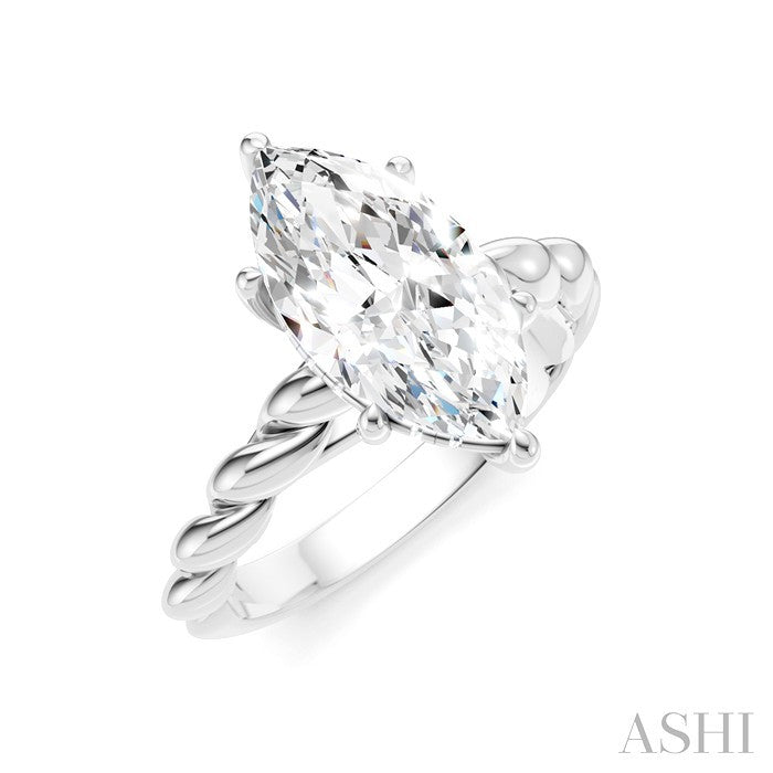 Marquise Shape Semi-Mount Diamond Engagement Ring