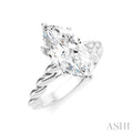 Marquise Shape Semi-Mount Diamond Engagement Ring