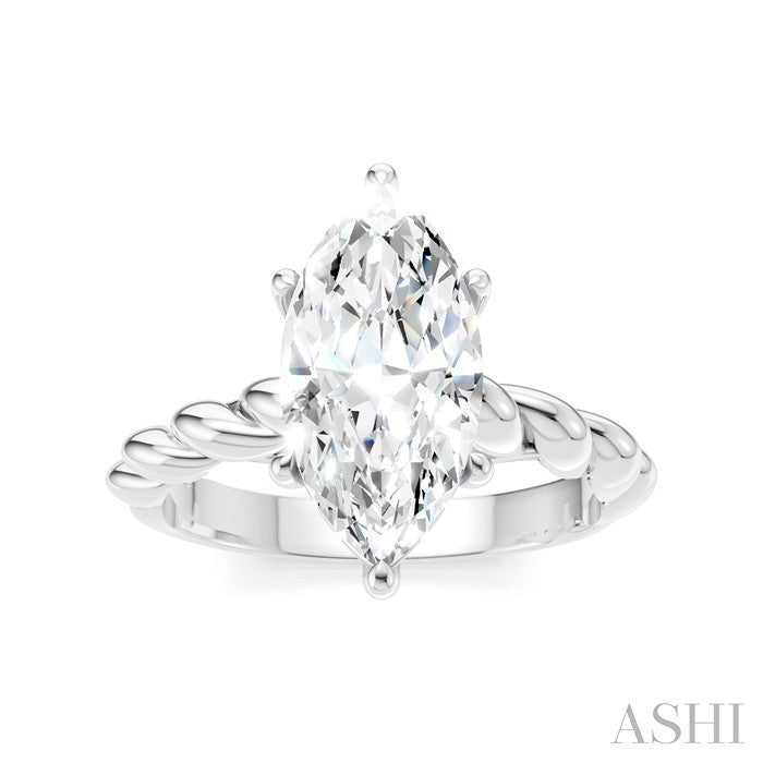 Marquise Shape Semi-Mount Diamond Engagement Ring