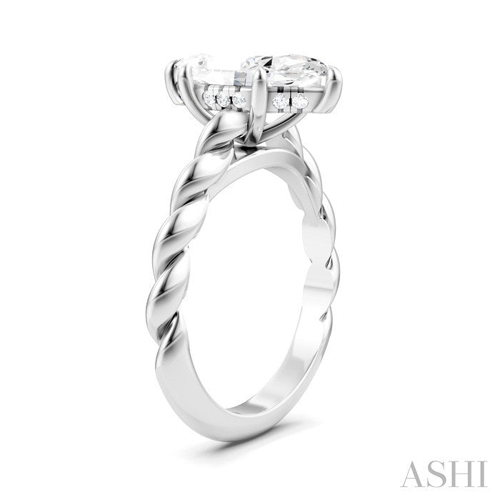 Marquise Shape Semi-Mount Diamond Engagement Ring