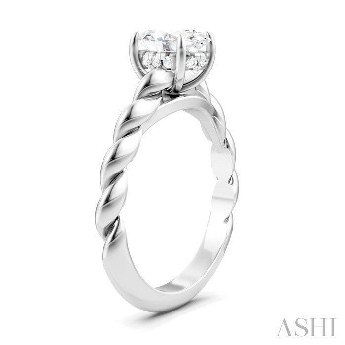 Oval Shape Semi-Mount Diamond Engagement Ring