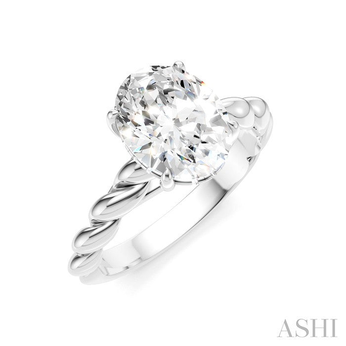 Oval Shape Semi-Mount Diamond Engagement Ring