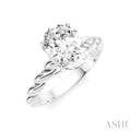 Oval Shape Semi-Mount Diamond Engagement Ring