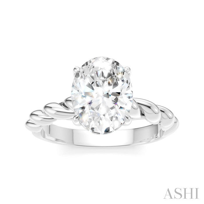 Oval Shape Semi-Mount Diamond Engagement Ring