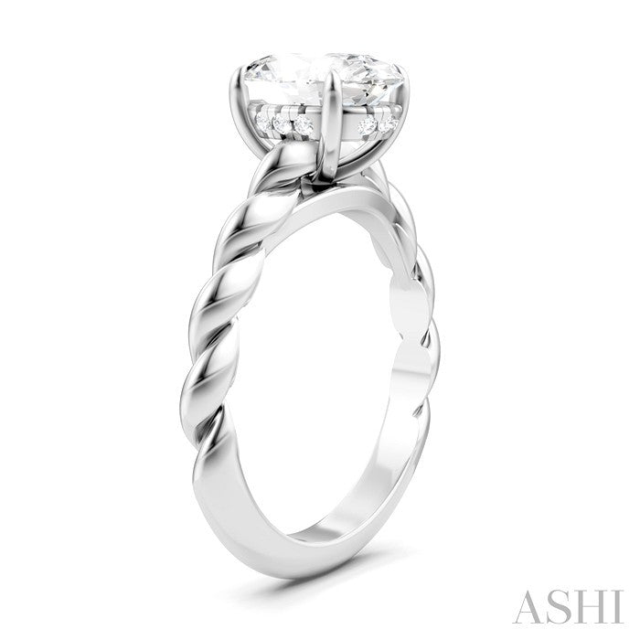 Oval Shape Semi-Mount Diamond Engagement Ring