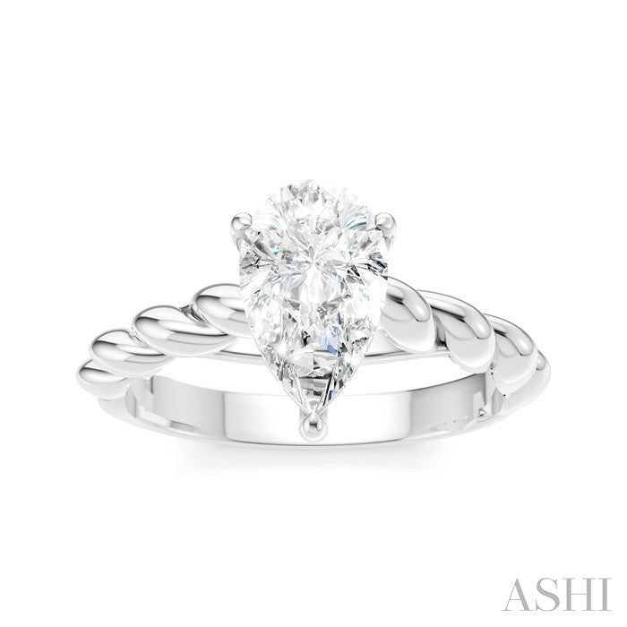 Pear Shape Semi-Mount Diamond Engagement Ring