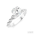 Round Shape Semi-Mount Diamond Engagement Ring