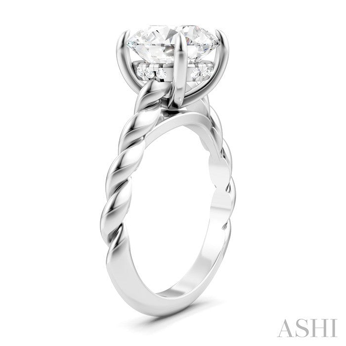 Round Shape Semi-Mount Diamond Engagement Ring