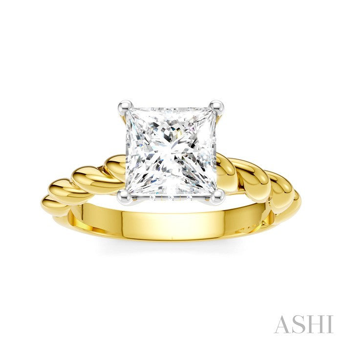 Princess Shape Semi-Mount Diamond Engagement Ring