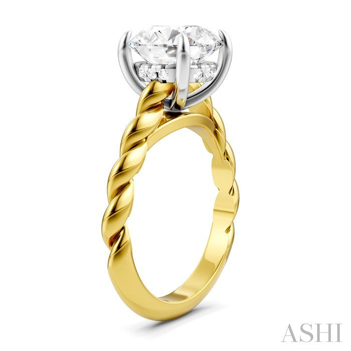 Round Shape Semi-Mount Diamond Engagement Ring