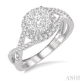 Round Shape Halo Lovebright Diamond Engagement Ring