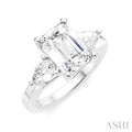 Emerald Shape Semi-Mount Diamond Engagement Ring